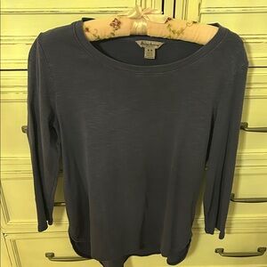 Tommy Bahama Slate Blue Long Sleeve Scoop Neck Top